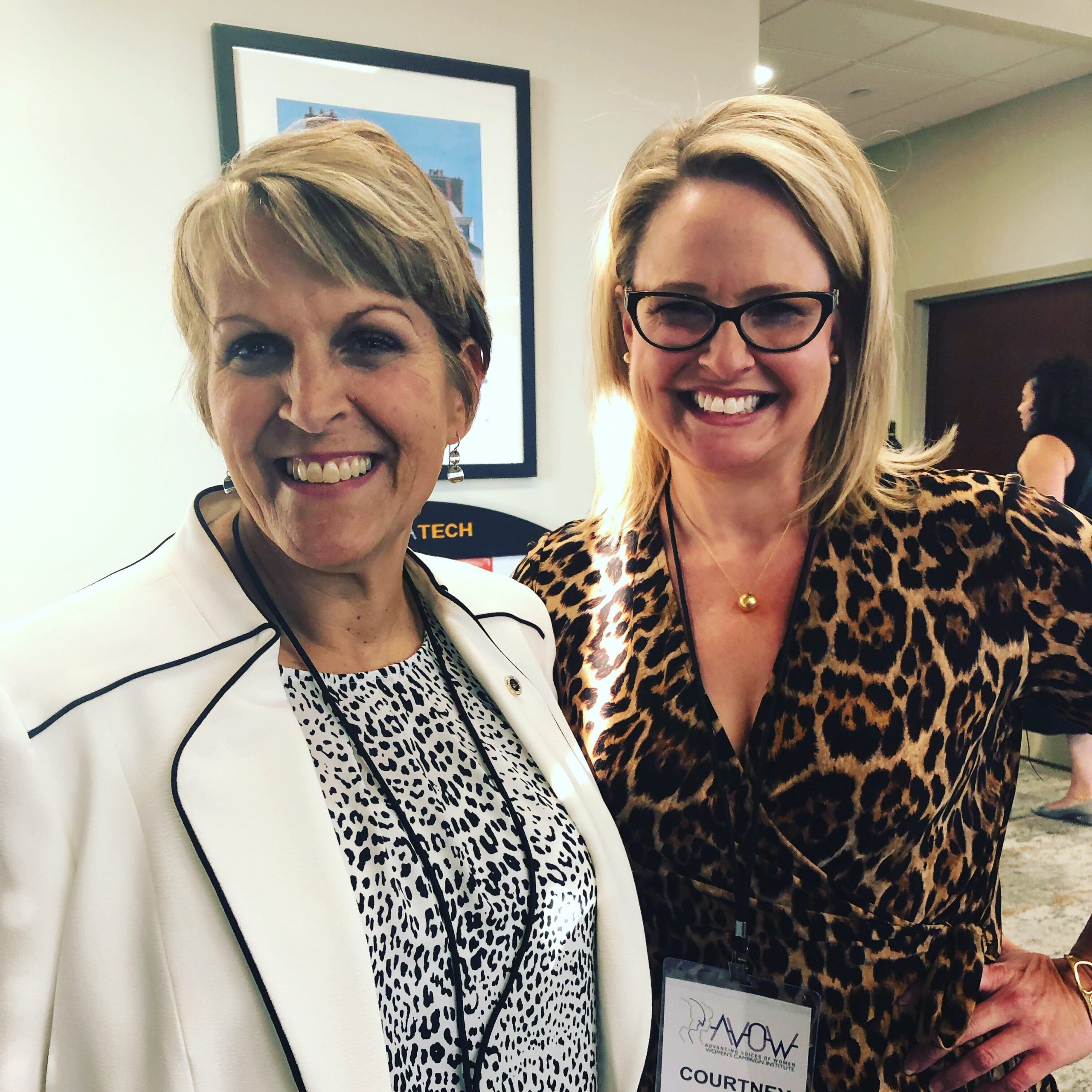 Kendallville Mayor SuzAnne Handshoe, left, and Courtney Tritch, right, were among faculty at the 2019 Institute.