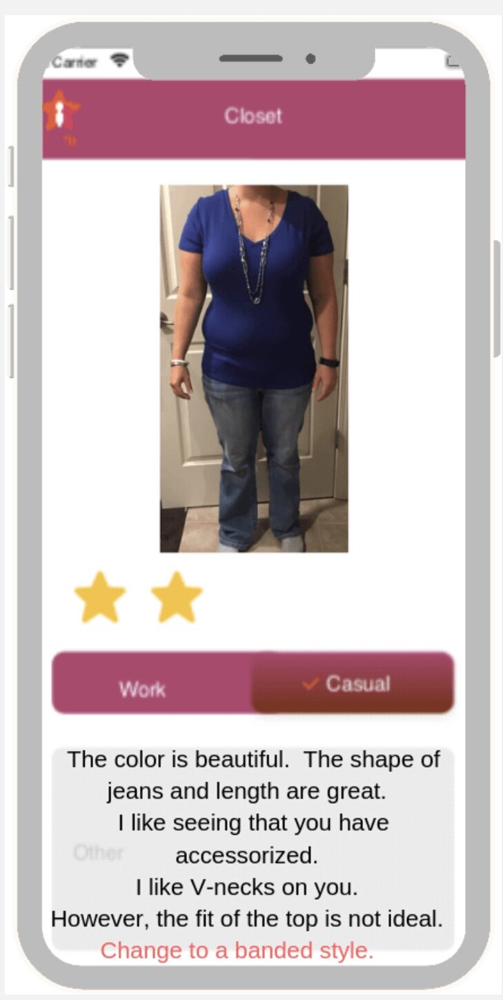RIDME users can get real-time feedback on outfits.