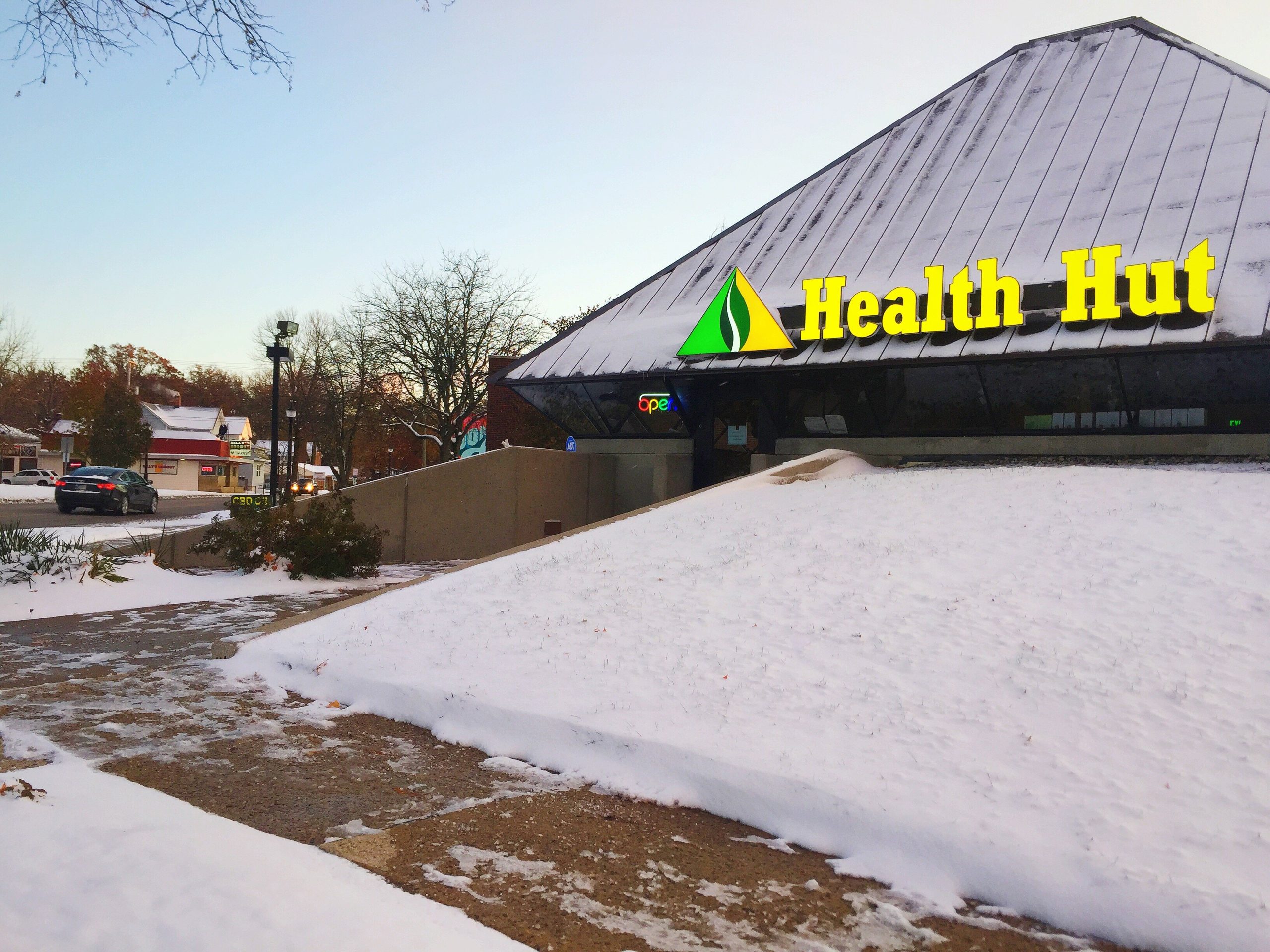 The Health Hut is located in the distinctive pyramid building on Fairfield Avenue.