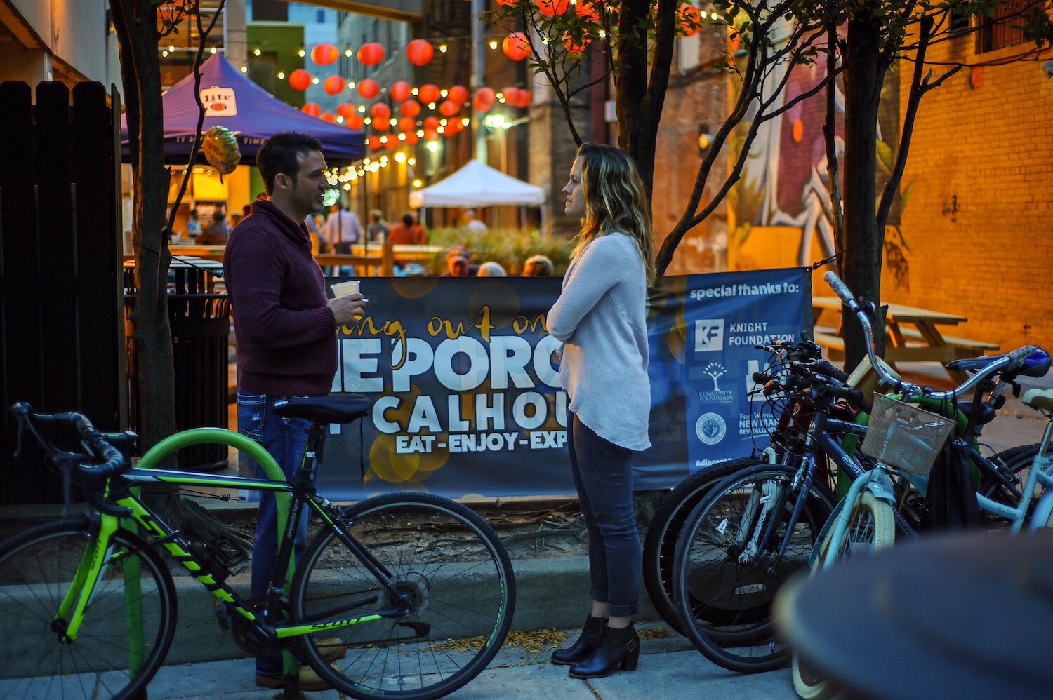 The Porch Off Calhoun is becoming a popular meeting space.