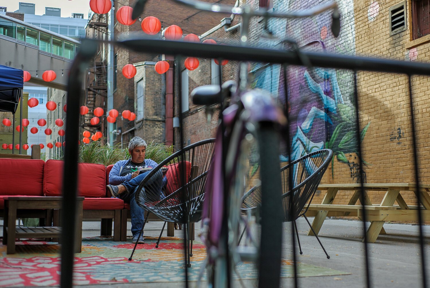 From reading to recreation, there's room for a number of different activities on the Porch Off Calhoun.