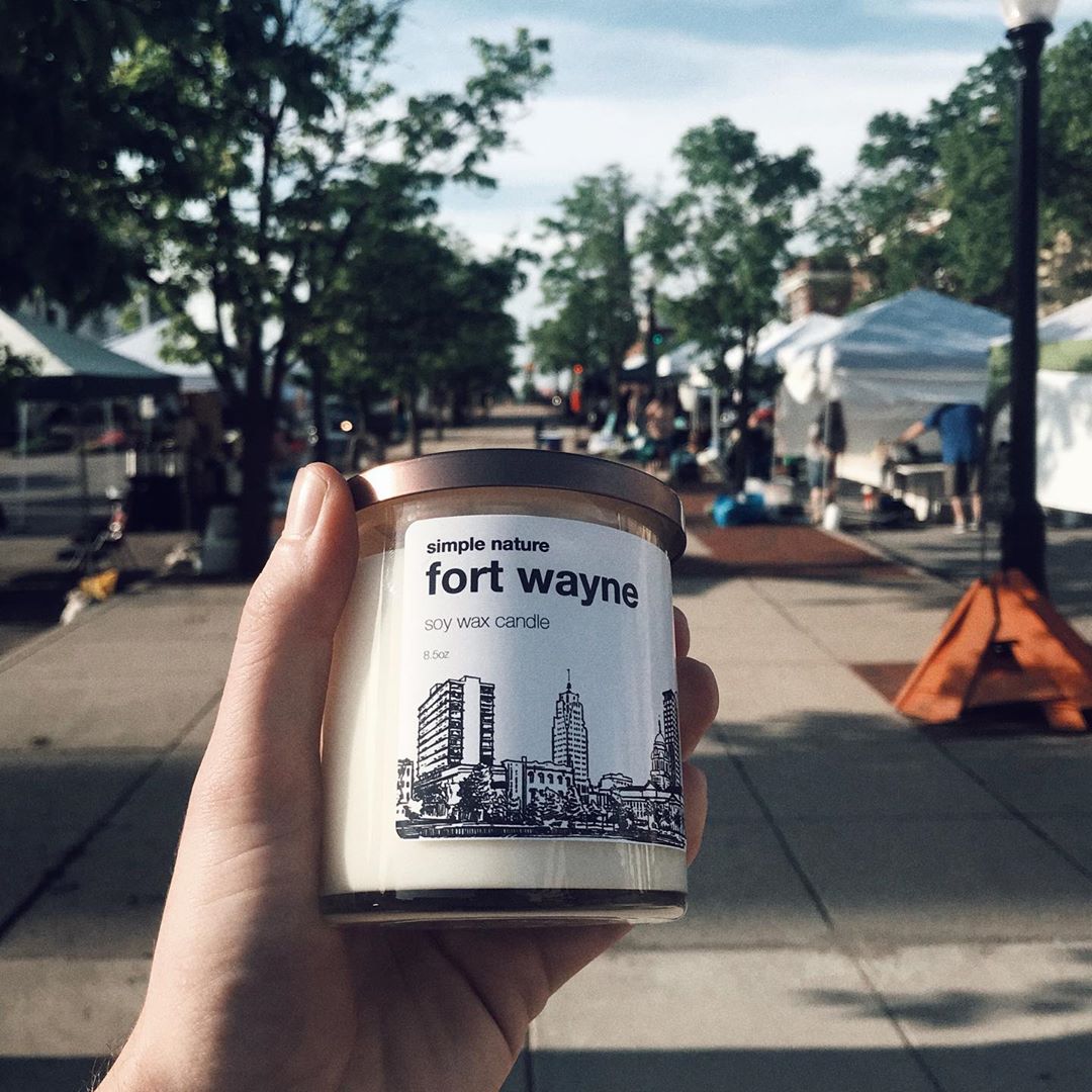 Simple Nature Candles are sold at Ft. Wayne's Farmers Market on Saturday mornings downtown.