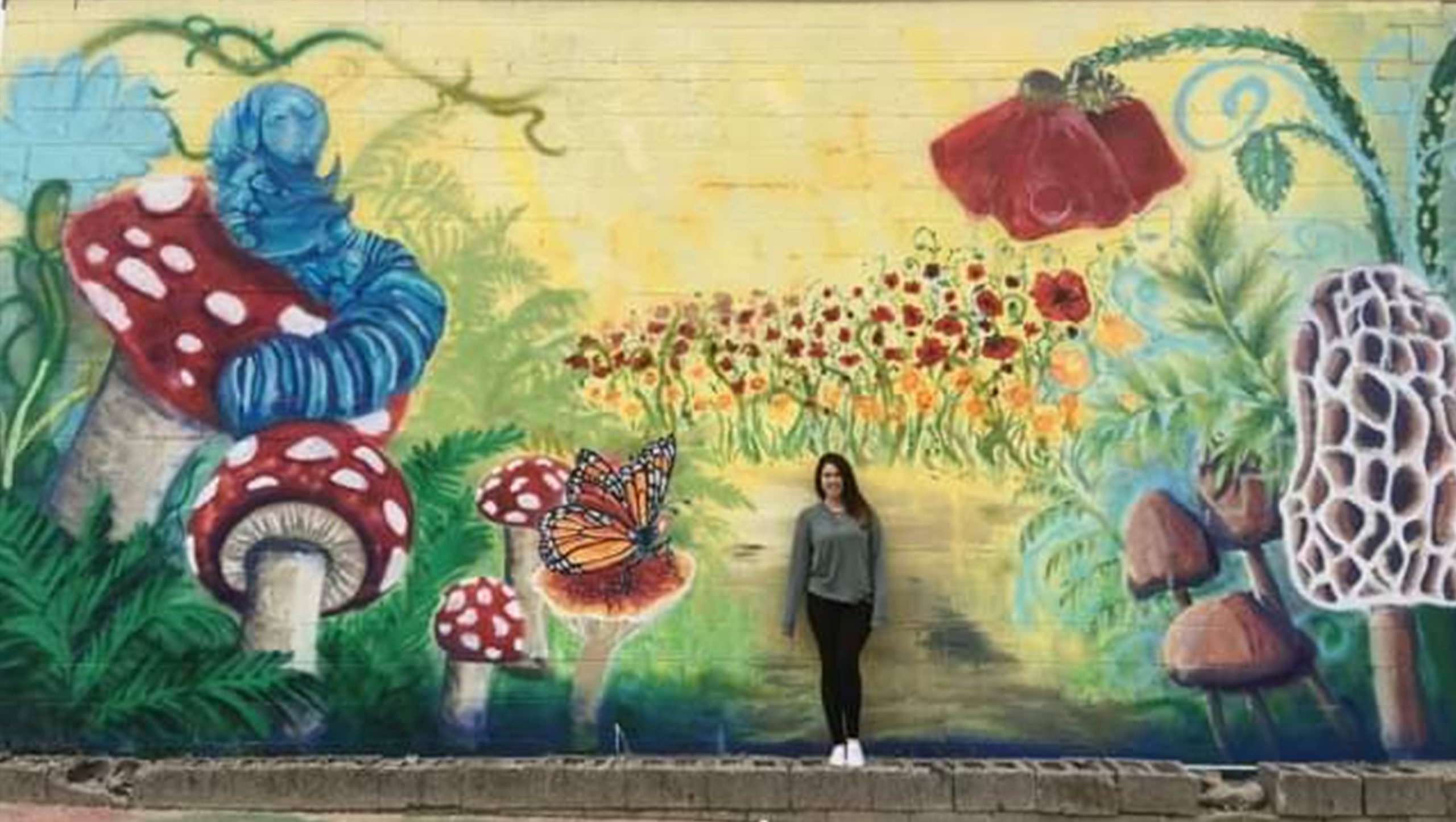 A Lude and Crampton mural in the works at the Urban Station restaurant in Columbia City.