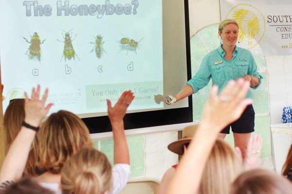 Megan Ryan presents in the community about the importance of the honeybee to our food system.