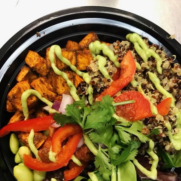 The Fresh Food Hub offers a salad bar of healthy options.