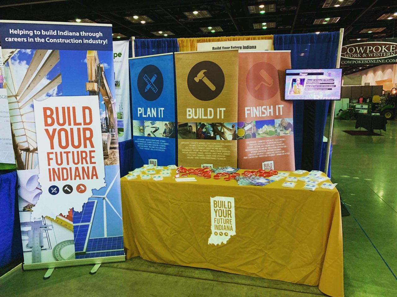 The Indiana Builders Association does outreach in the form of trade show booths. 