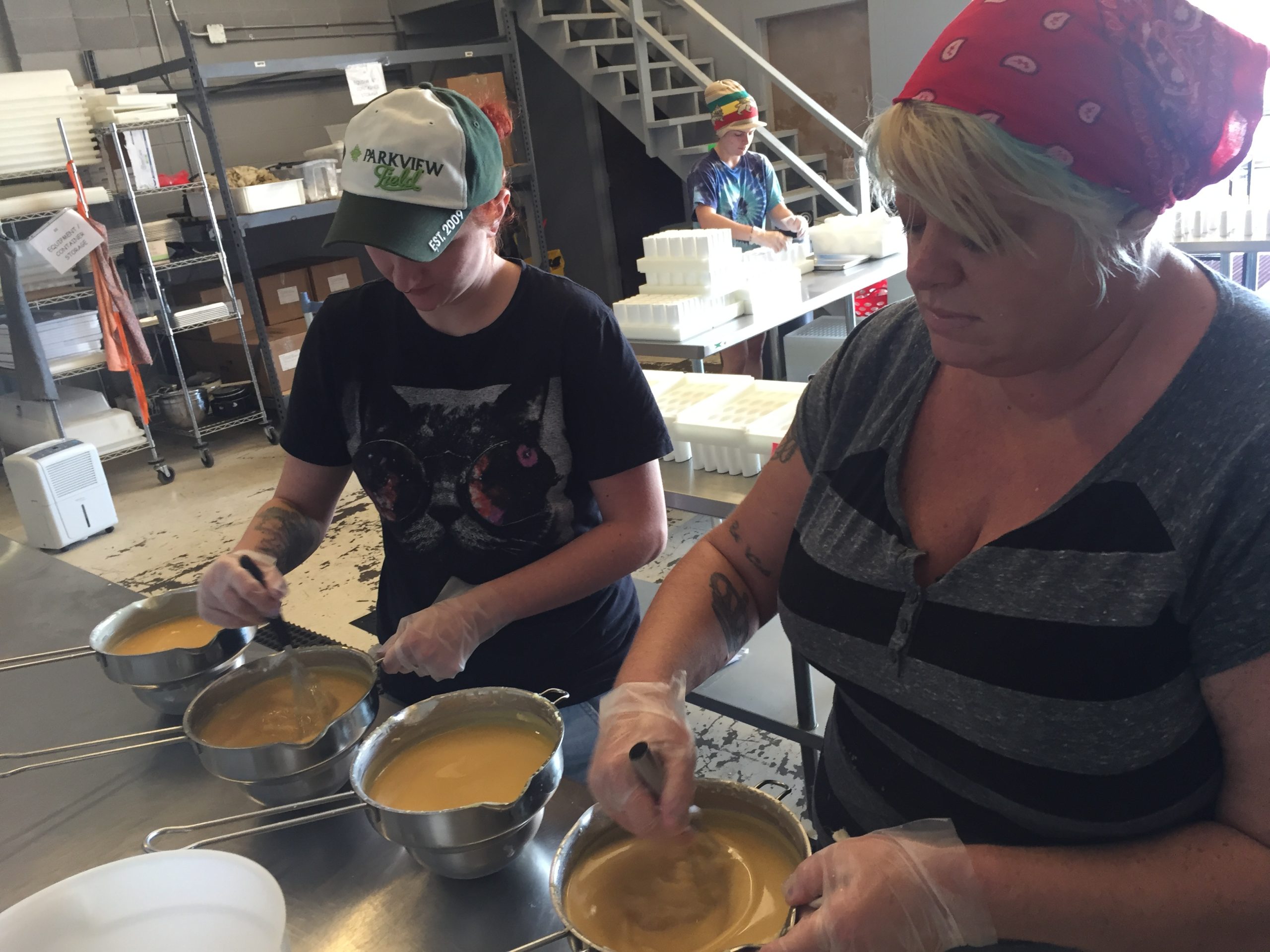 North Coast Organics employees hand-craft each deodorant stick. 