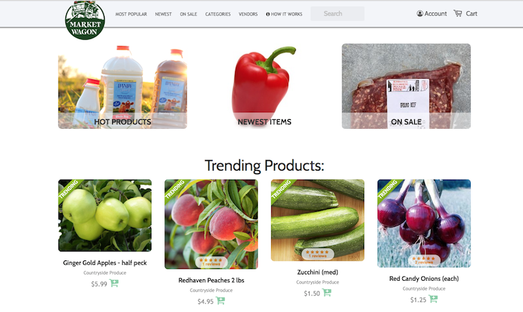 Market Wagon sells products from a variety of regional vendors.