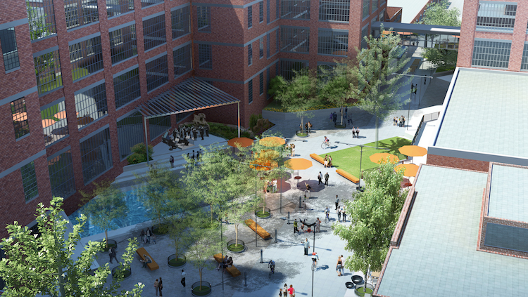 The Electric Works plan includes many free, communal spaces.