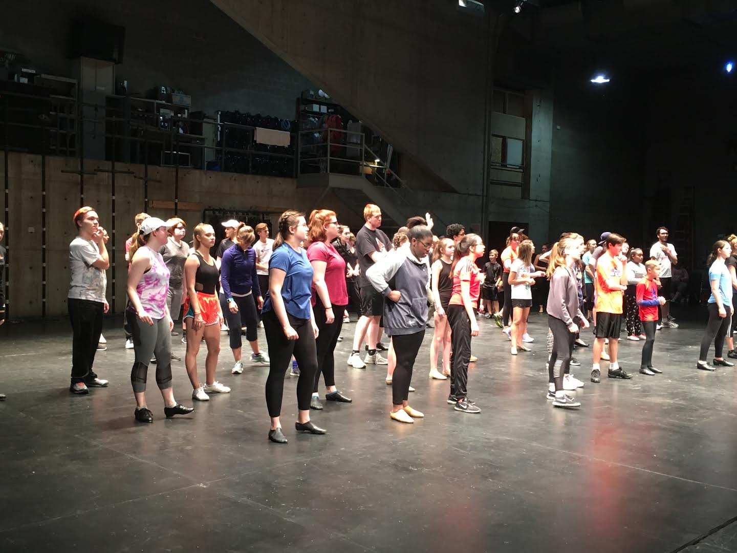 A "Newsies" workshop held at the Civic Theatre.
