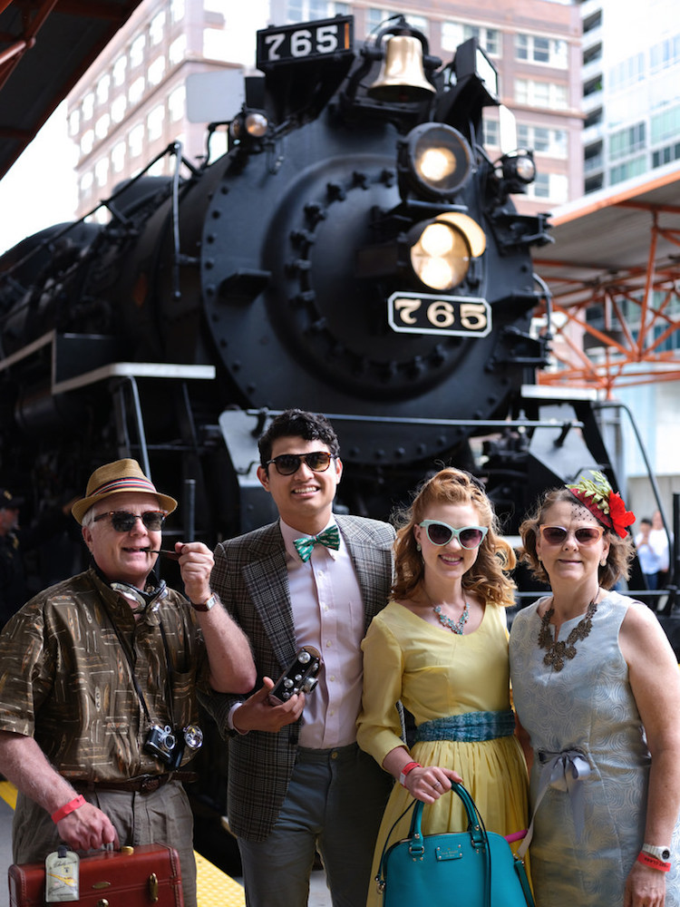 Passengers dress up for an excursion on the 765.