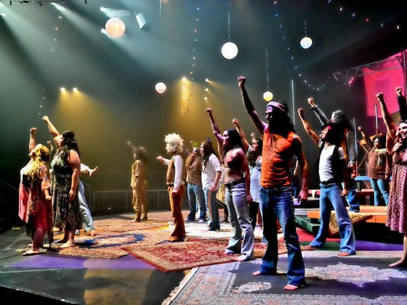 Three Rivers Music Theatre performs the musical “Hair” in July 2016 about peace, love, and revolution.