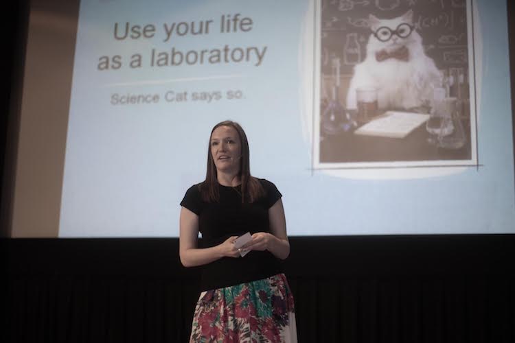 Lauren Zuber speaks at a previous TEDx event.