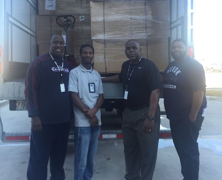 Teams in Houston receive the Wheelin' Water shipment.