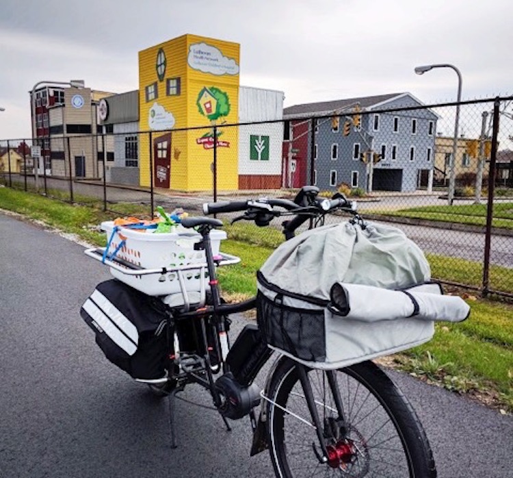 Serrani bikes to work at Weisser Park Elementary School almost every day.
